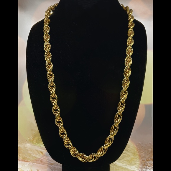 Chainmaille Gold-Tone Solid Rope Chain Necklace - Picture 6 of 6